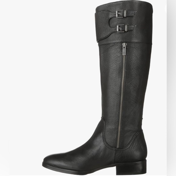 Arturo Chiang Knee-Length Black Leather Boots - Picture 2 of 12